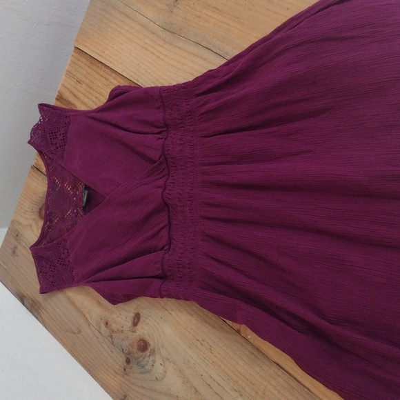 Eddie Bauer Magenta V-neck Fit & Flare Knee Length Dress Size 2 - Picture 12 of 14